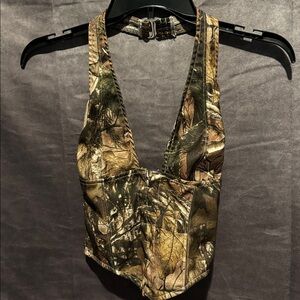 Camouflage halter top